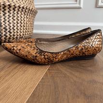 Donald J Pliner Italy Basketweave Leather Pointy Toe 3/4” Wedge Flats 7.5 - $45.00