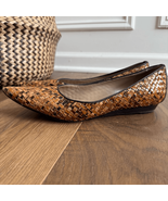 Donald J Pliner Italy Basketweave Leather Pointy Toe 3/4” Wedge Flats 7.5 - $45.00