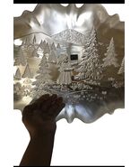 Mikasa Christmas Tray Frosted Glass In Original Box Christmas  Trees Floral - $16.57 CAD