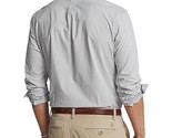 Polo Ralph Lauren Mens Gingham Stretch Poplin Shirt Grey/White-Small - $52.99
