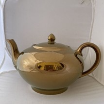 VTG Gray&#39;s Pottery Sticker-on-Trent England Hand Painted Tea Pot Gold Luster - £48.27 GBP