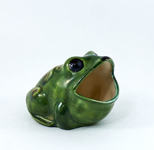 Wide Mouth Ceramic Frog Sponge Holder Kitchen Sink Big Open Scrubby Vint... - £23.49 GBP