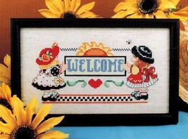 ✔️ WELCOME Sampler Little Girls Rising Sun Heart Bee Cross Stitch Chart - $4.99