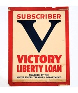 VTG WWI Store Home Front Decal V Victory Liberty Loan US Treasury Rare E... - $19.99