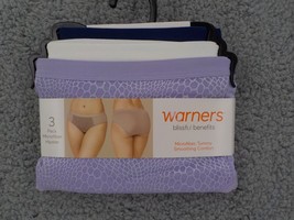 WARNERS BLISSFUL BENEFITS 3 PACK MICRO HIPSTER PANTIES XXXL 10 PURPLE WH... - $12.99