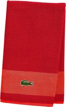 LACOSTE Red Cherry Big Crocodile Bath Towel Measures 30&quot; x 52&quot; - £16.97 GBP