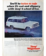 Jeep Wagoneer Jeep 4 wheel drive twice as safe 1965 Vintage Print Ad - $203.37 MXN