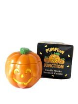 Vintage Pumpkin Junction Scented Candle 3 3/4” Tall 3” Wide W/ Original ... - $4.38