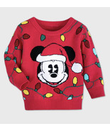 Disney Store Mickey Mouse &amp; Friends Red Holiday Sweater for Baby Boy Sz ... - $28.70