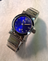 MOVADO 83 E1 848 Vizio Round Date Quartz Women&#39;s Watch BLUE DIAL - $193.05