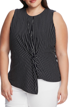 Vince Camuto Plus Size 3X Striped Top Navy Blue White Sleeveless Side Twist  - £19.46 GBP