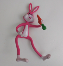 Vintage Bendable Pink Easter Bunny 6.5&quot; Bendable Figure - £9.91 GBP