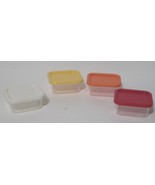 Small Plastic Stackable Clear Canisters with Colored Lids Set of 4 - $5.93