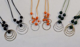 Lot of 144 Bead &amp; Hoop Necklace Sets ~ Gold &amp; Silver Tones, Asst Colors &amp; Styles - £46.96 GBP