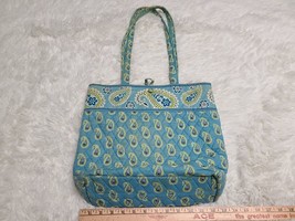 Vera Bradley Blue Flower Imperials Floral Tote Bag Inner Pocket Beach Summer Fun - £4.45 GBP