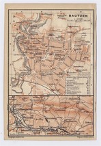 1904 Antique Original City Map Of Bautzen Budysin Saxony Sachsen / Germany - £16.94 GBP