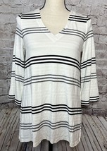 J Jill Wearever Striped V Neck 3/4 Sleeve Tunic Women’s XS Petite - $291.89 MXN
