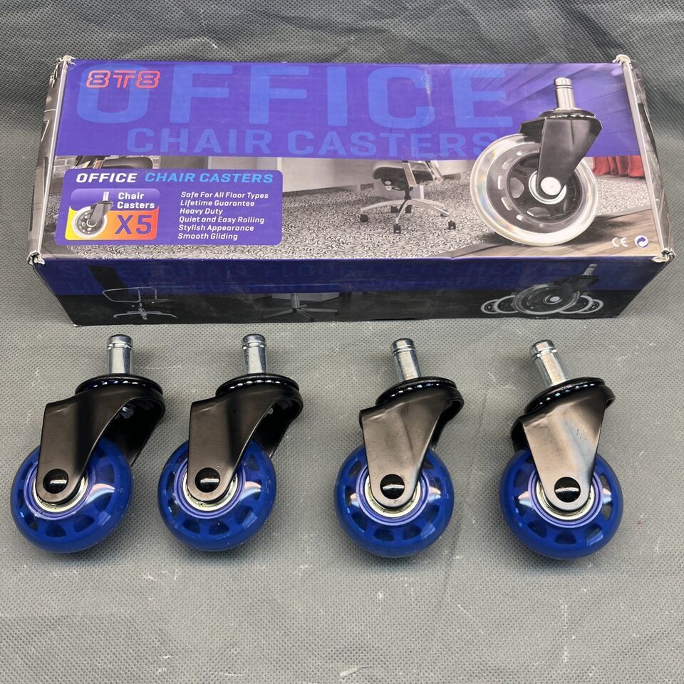 8T8 Upgraded Chair Caster Wheels 2” Plug In Stem 11mm X 22mm (7/16” X 7/... - $9.72