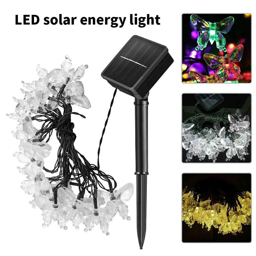 4.8m Solar Powered  Fairy String Lights 8 Modes 20 LEDs Waterproof Christmas Out - £97.02 GBP