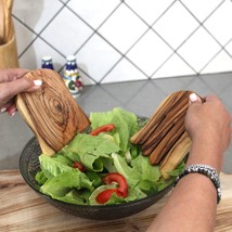 Rustic Handmade Kitchen Cooking Utensils, Salad Mixing Serving Olive Wood Utensi - £31.59 GBP