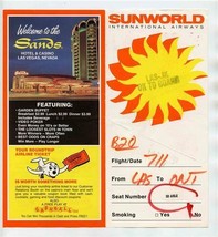 Sunworld International Airways Ticket Jacket Sands Hotel Las Vegas 1980&#39;s - £21.80 GBP