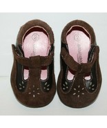 Oshkosh Mary Janes Brown Suede Leather T Strap Baby Size 2 Shoes Hook Lo... - £8.41 GBP