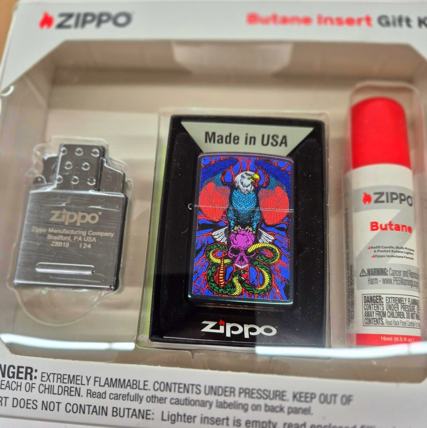 Rare Eagle Snake Zippo Lighter Gift Kit - $37.95