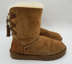 UGG Women&#39;s Kristabelle Booties Tan Winter Lace Back Boot Brown US Size 9 - £35.02 GBP
