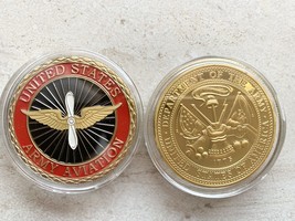 U.S. United States Army | Army Aviation | Gold Plated Challenge Coin - £10.06 GBP