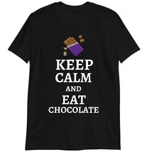 Sarcastic Lover T-Shirt, Keep Calm and Eat Chocolate Shirt Dark Heather - £15.29 GBP+