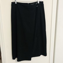 Banana Republic Black Wrap Skirt Silver D Rings Womens 14 Belted Pencil New - £18.43 GBP