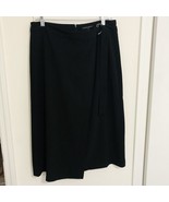 Banana Republic Black Wrap Skirt Silver D Rings Womens 14 Belted Pencil New - £18.18 GBP