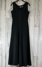 Spiegel Tank Maxi Dress Size Medium (XS) Black Vintage Snap Buttons Pont... - $24.72