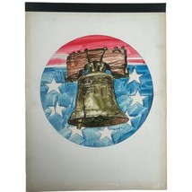 Vintage Illustration Art Original Artwork Advertising Liberty Bell 1970s - £55.02 GBP