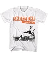 Bruce Lee Flying Kick Men&#39;s T Shirt Ninja Kick Kung Fu - £20.32 GBP+