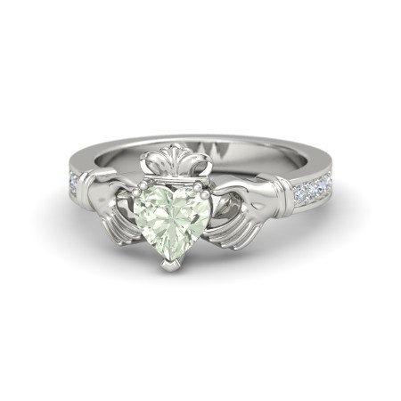 18K White GP 925 Silver Sim Diamond Disney Princess Engagement Claddagh Ring - $70.22