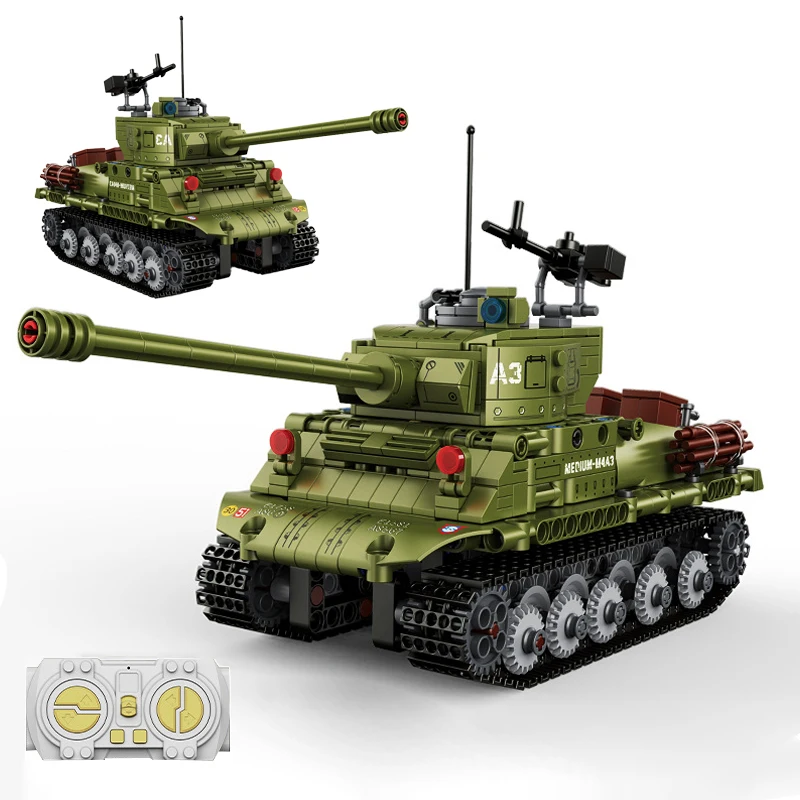 World War II Programming Remote Control Military Tank US Sherman M4A3 Children&#39;s - £51.12 GBP+