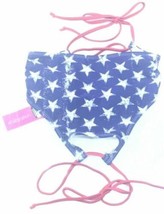 Xhilaration Womens Bikini Top With Laces Red White Blue USA Stars Size D... - £11.03 GBP