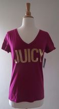 RETRO Juicy Couture Magenta Foil Iconic tee with logo purple color size  S - $23.04