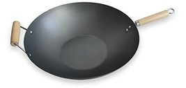 EUROSTAR EC40W 15.75 Inch Flat Bottom Carbon Steel Wok - £48.74 GBP