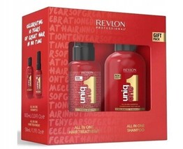 Revlon Uniq Gift Pack All in One Hair Treatment and Shampoo Hair Care Kit Benefi - $35.47