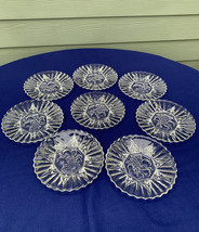 Federal Glass Pioneer fruit lot of 8 salad /luncheon plates, 8&quot; clear, near mint - £19.45 GBP