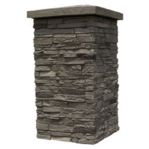 NextStone Slatestone 16&quot; x 16&quot; Faux Stone Column Wrap - Pewter - £123.01 GBP