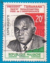 Madagascar Used Postage Stamp (1960) 20f President Tsiranana Scott #320 - £1.57 GBP