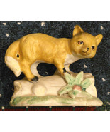 FOX Figurine Collectible Ceramic Bisque Porcelain 4&quot; tall missing paper ... - $281.78 MXN