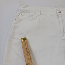 Charter Club Women's White Cotton Blend Rear Slit Denim Skirt Sz 10 (32W × 22L) image 3