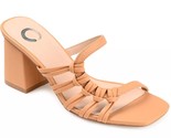 Journee Collection Women Asymmetrical Slide Sandals Emory Size US 6.5 Tan - $25.74