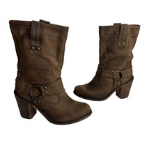vera gomma brown western Slouch leather boots EU Size 37 US 7 - £35.60 GBP