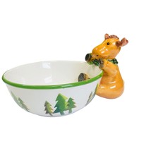 Harry And David Christmas Mr. Moose Collection Candy Snack Dip Bowl Dish 7 inch - $14.33