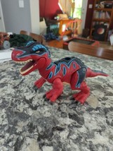 Mattel Imaginext 2004 Razor T-Rex Dinosaur Red Blue Roars Working - $24.75